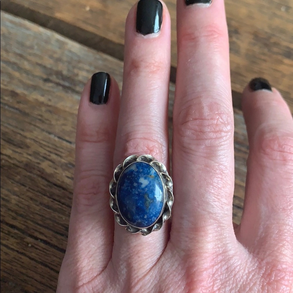 Vintage Blue Feldspar Sterling Silver Ring